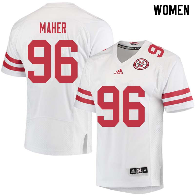 Women #96 Brett Maher Nebraska Cornhuskers College Football Jerseys Sale-White